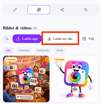Tryck på Ladda ner alla