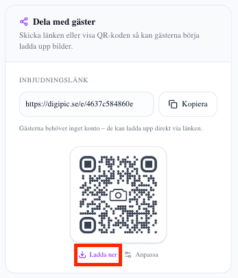 Ladda ner QR-koden som bild